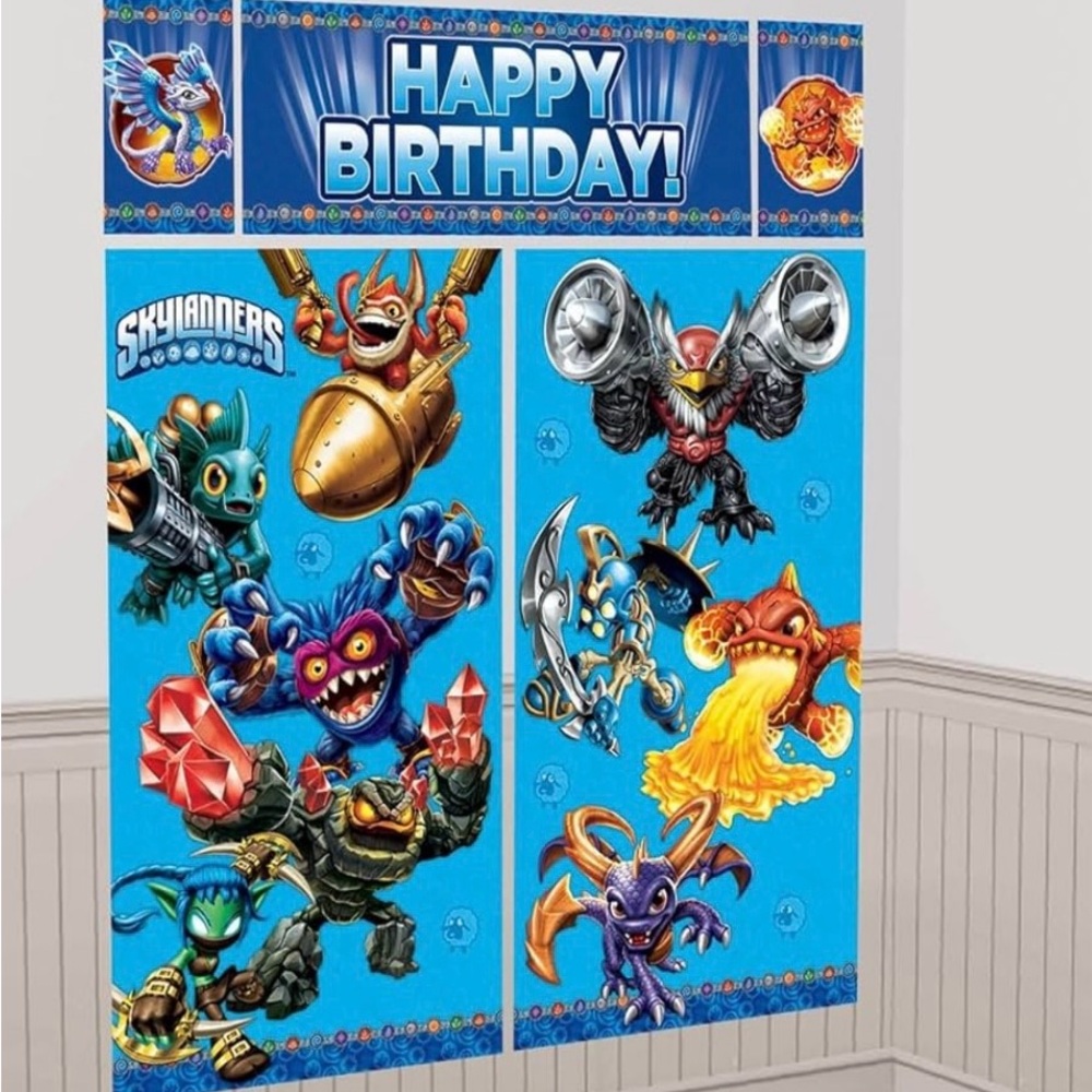 Skylander Birthday Backdrop and Banner